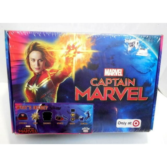 New Culturefly Collector's Box Marvel Captain Marvel Cap, Patch Set, Fanny Pack