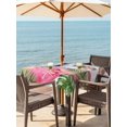 thumbnail image 3 of Outdoor Tablecloth with Umbrella Hole for Patio/Picnic/Party/Camping, Summer Flamingo Waterproof Table Cloth Square Cover Washable, Tropical Plants Botanical Blue Ombre Wood (54"x 54"), 3 of 8
