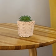 HOMEMAXS 6 Pcs Bamboo Storage Basket White Mini Rattan Baskets Woven Bride