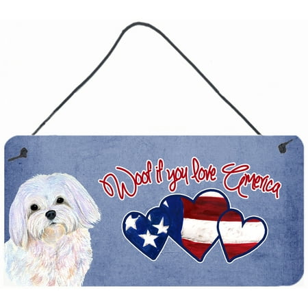 Woof if you love America Maltese Wall or Door Hanging Prints SS4994DS612