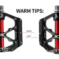 thumbnail image 3 of Pedales de bicicleta antideslizantes Yashi de Aleación de aluminio 3 rodamientos color negro, 3 of 5