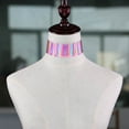 thumbnail image 5 of Grandest Birch Unique Holographic Choker Women Handmade Laser Rainbow Punk Gothic Necklace Laser Faux Leather, Alloy White, 5 of 8