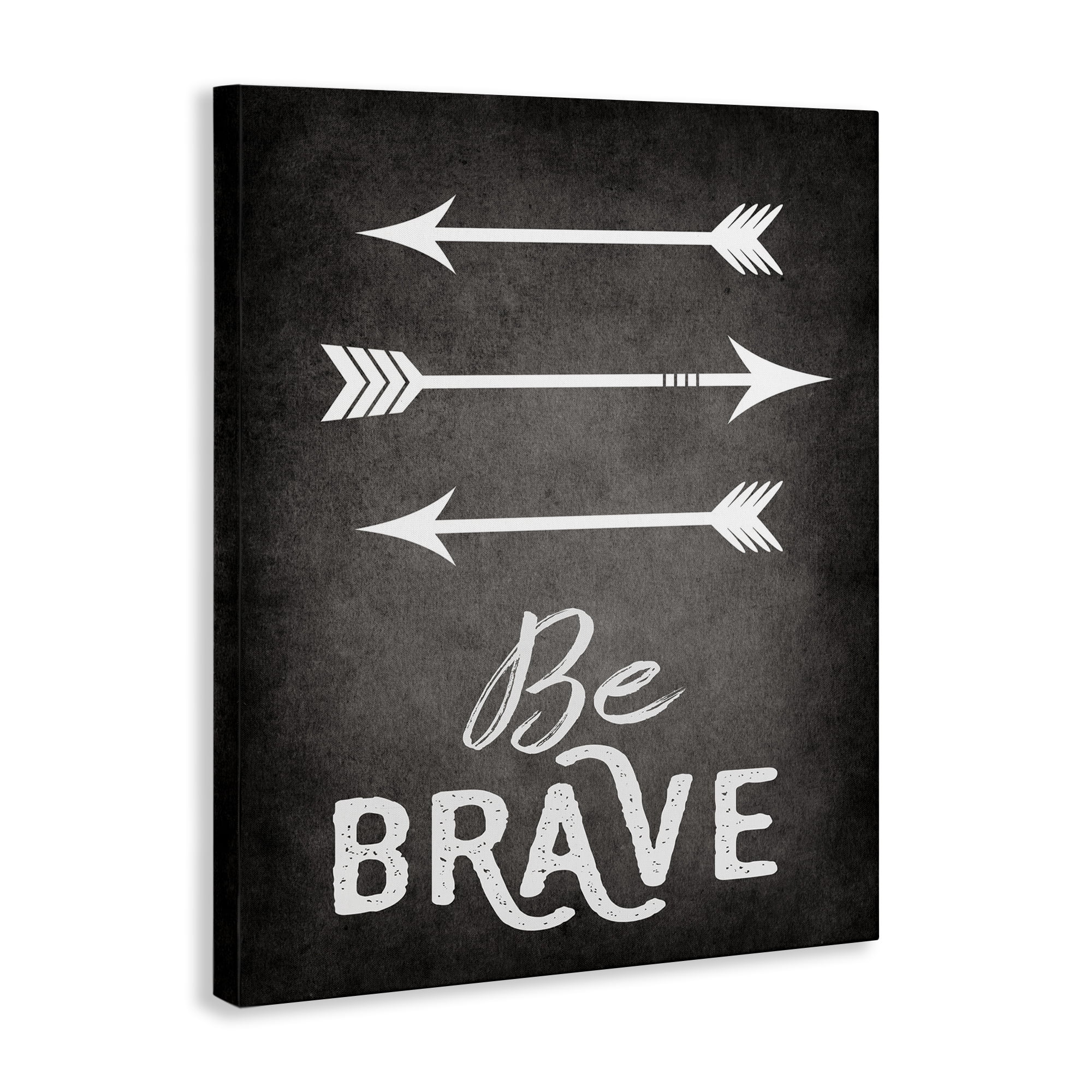 Stupell Industries Be Brave Arrows Typography Painting Gallery Wrapped Canvas Art Print Wall Art, 36 x 48