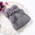 thumbnail image 4 of ITFABS Enfants Pompon Bonnet Bowknot Chaud Extensible Hiver Bonnet de Couleur Unie, 4 of 5