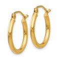 thumbnail image 2 of 14k Yellow Gold 2x17.5mm Tube Hoop Earrings Round Classic, 2 of 8