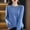 Blue, variant on Dgankt Fall Sweaters Solid Color Long Sleeved V-Neck Knitted Sweater Thin Sweater Top,Size S-2XL