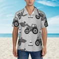 thumbnail image 2 of Disketp Hawaiian Shirts For Men,Gray Tractor Print Mens Casual Short Sleeve Button Down Shirts Beach Shirt, 2 of 7