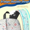 thumbnail image 3 of 17 Inch Lightweight Backpack,PVC Waterproof Oxford Fabric, Ergonomically Designed, with Large Capacity, Wildflower Garden Aesthetic Floral Print, 3 of 4