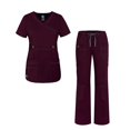 thumbnail image 1 of Adar Pop-Stretch Junior Fit Womens Scrub Set - Crossover Top and Multi Pocket Pants, 1 of 4