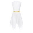 thumbnail image 2 of Yeahdor Praise Dance Dress for Women Liturgical Dancewear Sleeveless Irregular Hem Cross Worship Tunic White M, 2 of 7