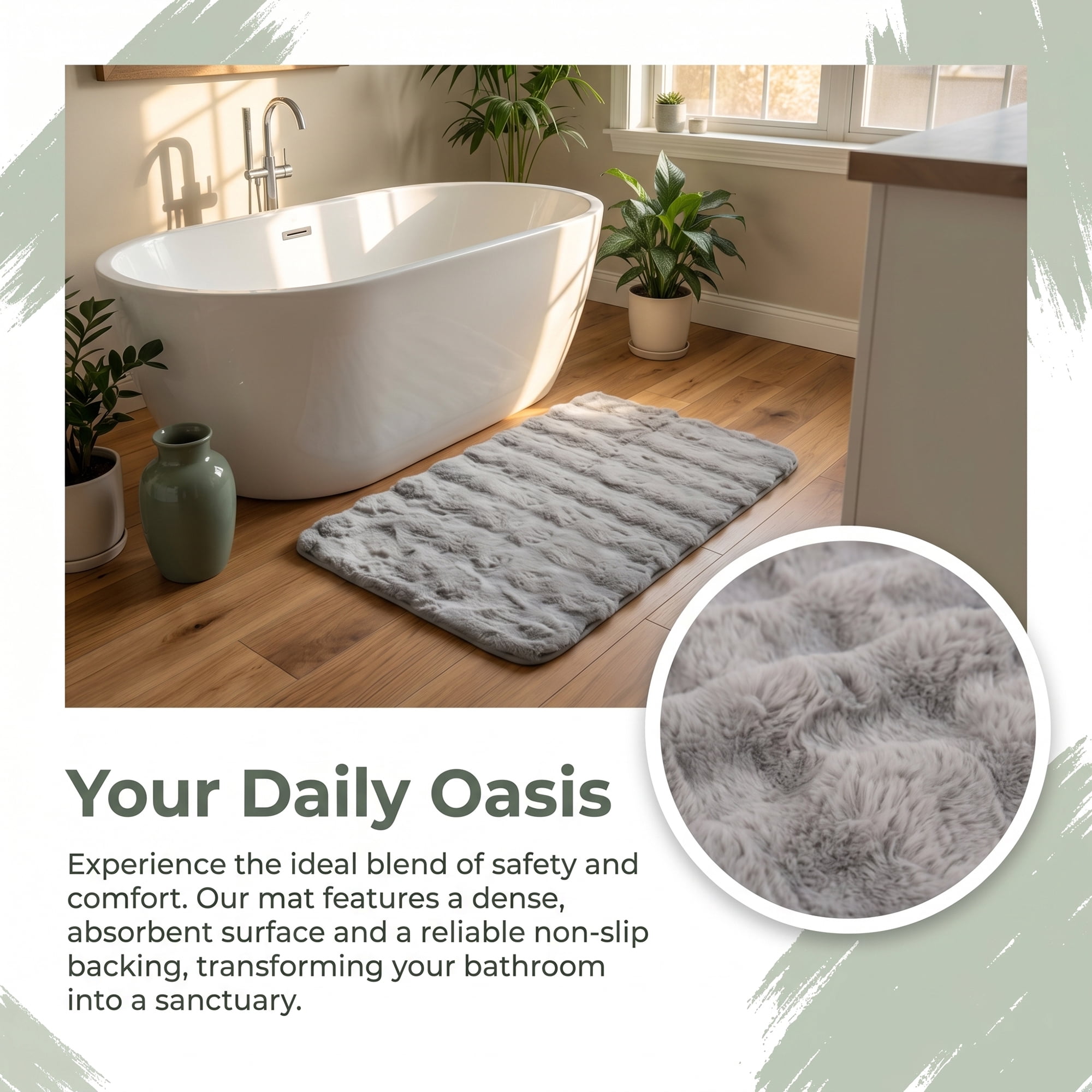 Unique Bargains Soft Absorbent Microfiber Non-Slip Washable Bathroom Rug Gray 32" x 20"