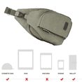 thumbnail image 3 of Canvas Sling Bag Crossbody Backpack Hiking Daypack Rucksack for Men Women Outdoor Cycling Travel, 3 of 5