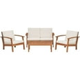 thumbnail image 4 of Amazonia 4-Piece Solid Wood Outdoor Conversation Set, Natural/Off-White, 4 of 13