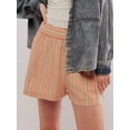 thumbnail image 6 of Suagox Women Striped Shorts, Elastic Waist Casual Shorts Summer Streetwear for Daily Date, 6 of 10