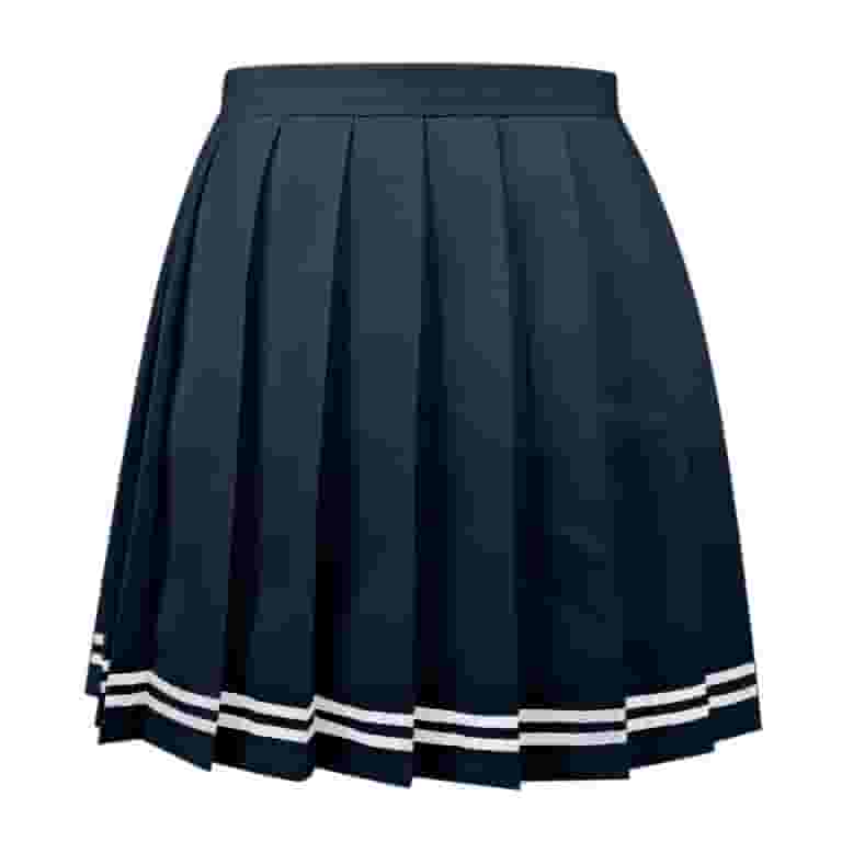 【Anyone more】Litu Black Blue Pleats Skirt Fsqjgq Skirt for Women To The Knees Trendy Casual Pleated