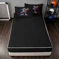 thumbnail image 4 of Manfei Baseball Zipper Full Size Comforter Sets with Fitted Sheet and 2 Pillowcases, Sport Gaming Zipper Bedding Set, MultiColor Black, 4 of 7