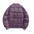 thumbnail image 3 of hlysgo Mens Plus Size Bomber Jackets Fall Winter Zip up Quilted Puffer Jacket Warm Insulated Padded Coats Thicken Snow Outdoor Down Outerwear Purple XXL, 3 of 7