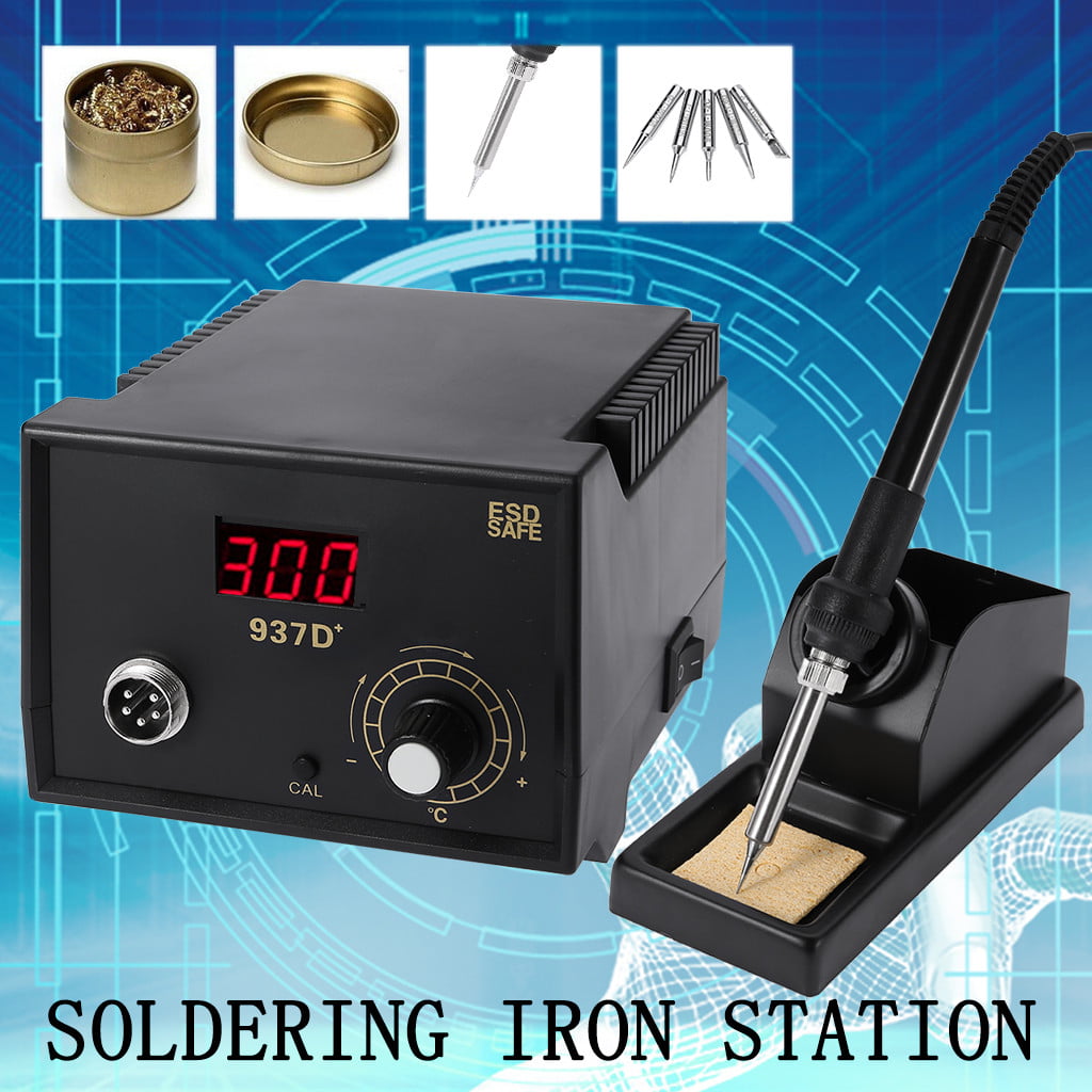 Electric Iron Soldering Station SMD Welder Welding w Stand Sponge ESD 110V 937D 