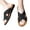 1Brown, variant on IUJSOY Slides for Men Cross Band Leather Casual Slip on Shoes Arch Support Open Toe Slippers