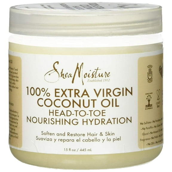 Shea Moisture Head-to-Toe Extra Virgin 100% Coconut Oil 16 oz, Pack of 6
