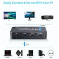 thumbnail image 3 of 4K HDR HDMI Switch, AUBEAMTO 3 Ports 4K 60Hz HDMI 2.0 Switcher Selector with IR Remote, Supports Ultra HD Dolby Vision, High Speed (Max to 18.5Gbps), HDR10, HDCP 2.2 & 3D, 3 of 7
