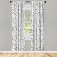 thumbnail image 3 of Ambesonne Cartoon Curtains, Stars and Crescent Moon, Pair of 28"x63", Black White, 3 of 5