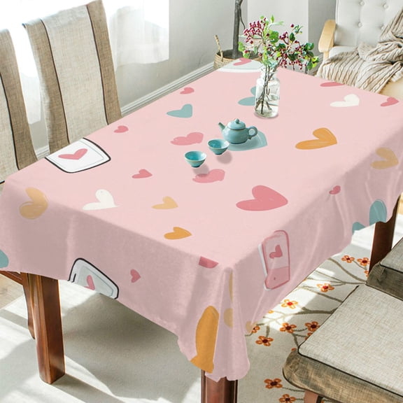 Yayeee Tablecloths 54" x 54" Rectangle Wrinkle Resistant Party Table Cover, Love in The Air