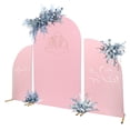 thumbnail image 4 of ToppiJoy 3PCS Metal Wedding Backdrop with Fabric Cover, Wedding Arch Floral Balloon Stand for Birthday Party Baby Shower Decoration (Gold, Pink), 4 of 28