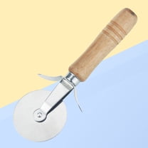 GOOHOCHY Stainless Steel Roller Wheel Cake Cutter with Wooden Handle for Easy and Uniform Cutting 17x6cm