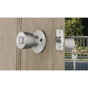 Brinks Mobile Home Keyed Entry Classic Bell Style Doorknob, Stainless Steel Finish