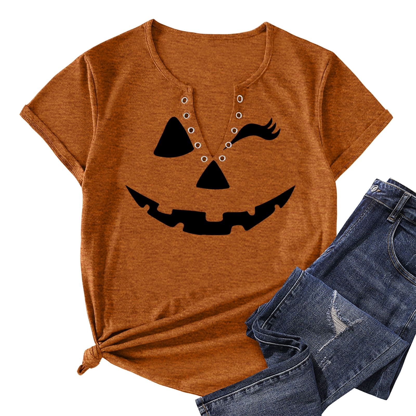 Halloween pumpkin face T-shirt Design Funny and Scary Halloween Tee for  Adult Men's & Women's - TshirtCare