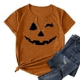 thumbnail image 4 of Halloween Pumpkin Shirt for Women Hocus Pocus Shirts Pumpkin Face T-Shirt Funny Tee Tops, 4 of 6