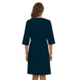 thumbnail image 6 of Womens Zipper Front Robe Nightgowns, Loose Spa Bathrobe V-neck Soft Loungewear Robes Sleepwear with Pockets Belt, 6 of 7