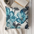 thumbnail image 3 of Shiartex  Throw Pillow Cover Blue Flower Floral Teal Pattern with Roses Watercolor Colorful Decorative Pillow Case Funny Home Decor Square 18 x 18 Inch Cushion Pillowcase, 3 of 5
