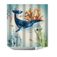 thumbnail image 2 of Vaidha Underwater Scene Shower Curtain Set with Fish & Reefs Design | 4-Piece Bathroom Decor | Waterproof PVC Fabric with Weighted Hem & Rust-Proof Grommets, 2 of 6