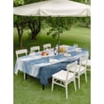 thumbnail image 3 of Outdoor Tablecloth with Umbrella Hole & Zipper, Navy Blue Beach Coastal Rectangle Tablecloth 60x102 Inch, Summer Nautical Seaside Ocean Beige Patio Table Cover Waterproof Table Cloth for Picnic/Party, 3 of 7
