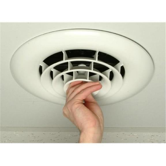 Havaco Quick Connect HT-GB-R1 White Round Ceiling Diffuser with 8 in. Boot