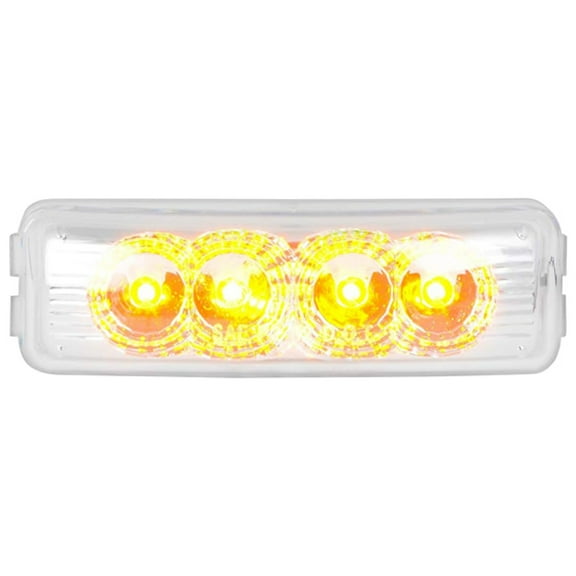 Medium Rectangular Spyder Marker Light - Amber LED / Clear Lens