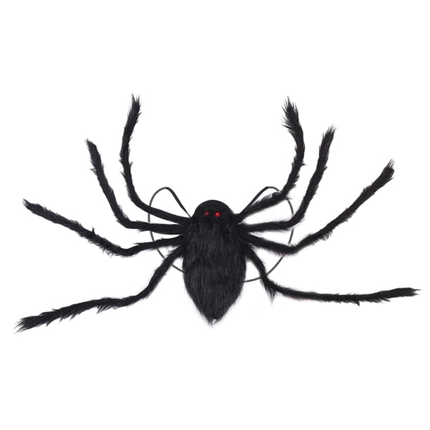 Decoración de araña de felpa de terror de 8 patas, ropa de hombre araña, accesorios de vestir, Negro S Yuyangstore Disfraces de araña