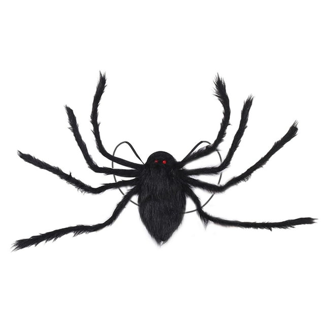 Decoración de araña de felpa de terror de 8 patas, ropa de hombre araña, accesorios de vestir, Negro S Yuyangstore Disfraces de araña