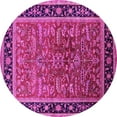 thumbnail image 1 of Ahgly Company Indoor Round Oriental Pink Traditional Area Rugs, 3' Round, 1 of 4