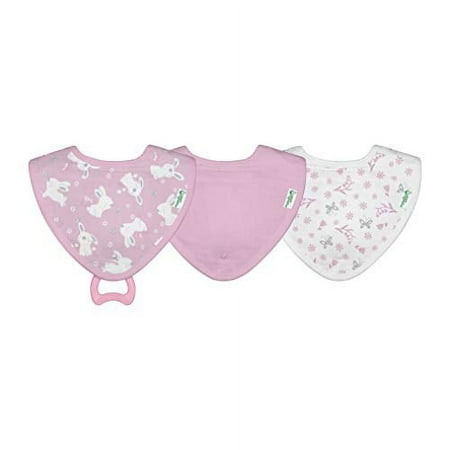 green sprouts Muslin Stay-dry Bandana Teether Bibs made from Organic Cotton (3 pack) | Soothes gums & protects from drool | Machine washable sterilizer safe Made without BPA