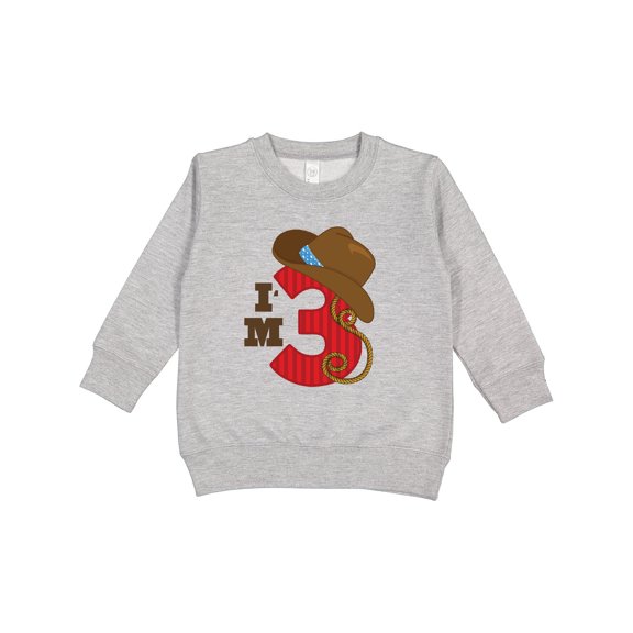 Inktastic Cowboy 3rd Birthday I'm Three Toddler Sweatshirt