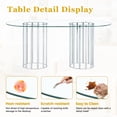 thumbnail image 2 of Hi loPres 71" Luxury Modern 8-Person Dining Table Set, Oval Tempered Glass Top with Gray PU Gold Legs Chairs, Kitchen Furniture for Family Gathering, 2 of 10