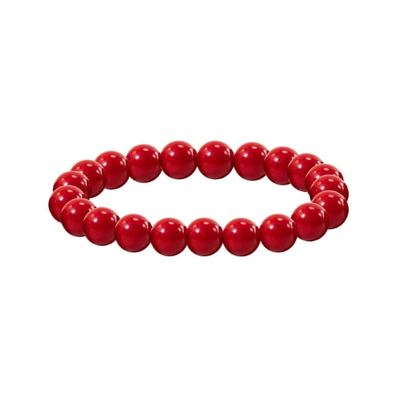 V3 Jewelry Coral Bead Stretch Bracelet, Red