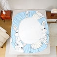 thumbnail image 5 of jejeloiu Cute Cartoon Rabbit Full Size Sheets,Kawaii Animal Bed Sheets,White Blue Sheet Sets For Teens,Super Cozy Room Decor,4-Piece, 5 of 7