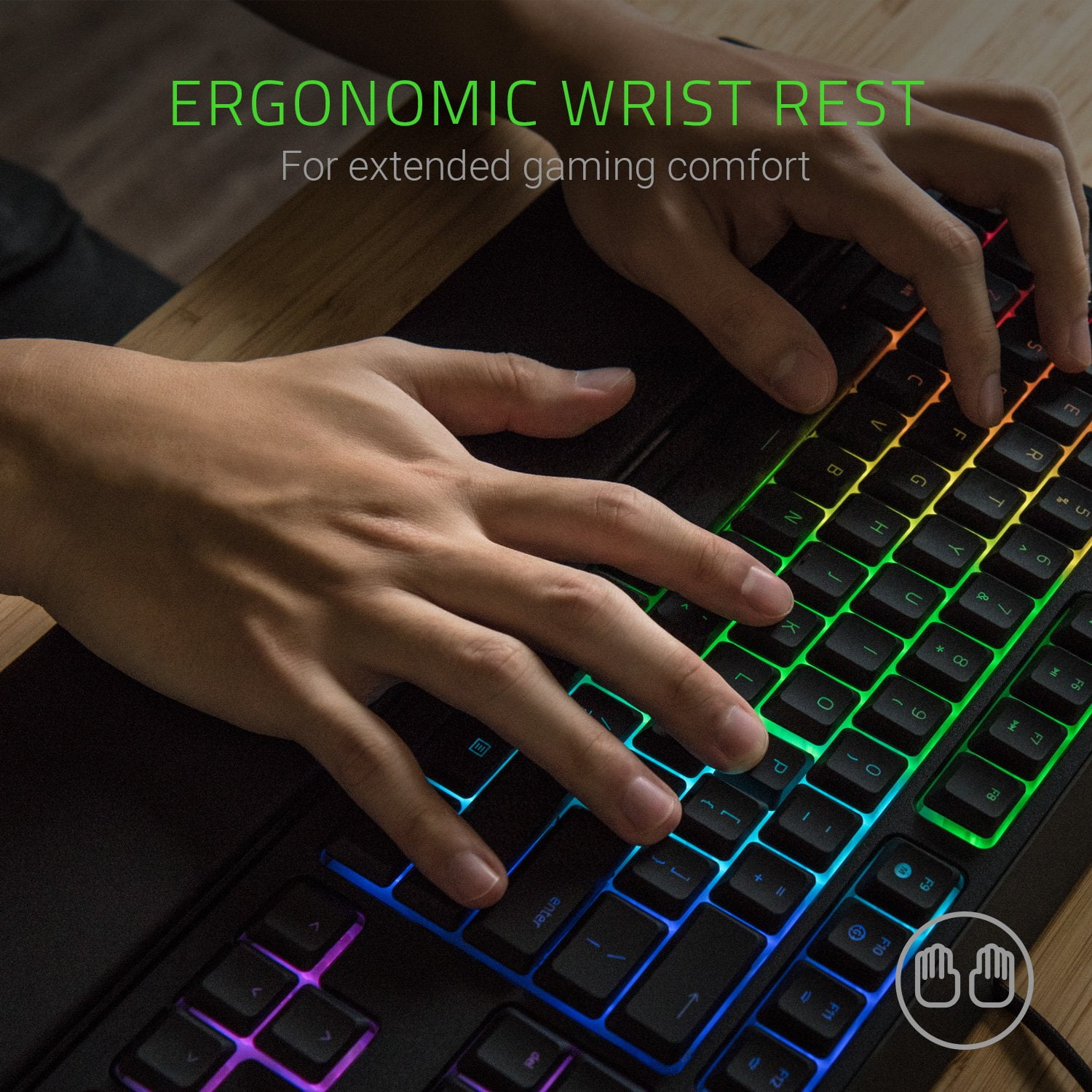 Razer Ornata Chroma - Revolutionary Mecha-Membrane Gaming Keyboard with Mid-Height Keycaps - Ergonomic Design