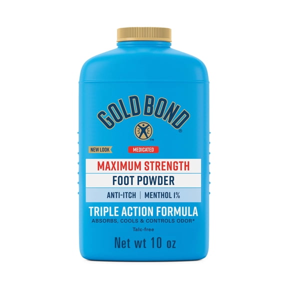 Gold Bond Medicated Talc Free Foot Powder 10 oz., Maximum Strength Odor Control & Itch Relief