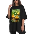 thumbnail image 4 of Plus Size Shirt for Women Black Tops for Women Short Sleeves Shirt for Women Duck T Shirt Oversized Shirt for Women S, 4 of 5