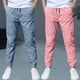 thumbnail image 2 of Odeerbi 2 Pack Boys Summer Cotton Linen Jogger Pants Casual Lightweight Elastic Waist Drawstring Sweatpants Para 3-13 Años, 2 of 9